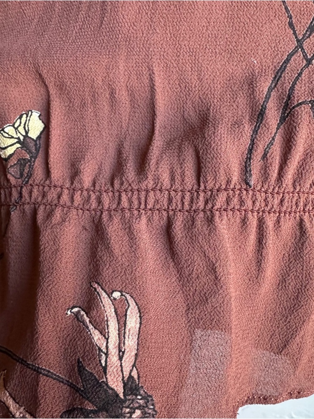 Little Moon Brown Floral Ruffle Blouse Earthy Coquette Cottagecore Prairie XS? - Picture 5 of 11